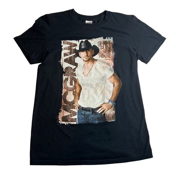 Tim McGraw Shotgun Rider Tour 2015 Short Sleeve Black T-Shirt Men's S - Picture 1 of 7